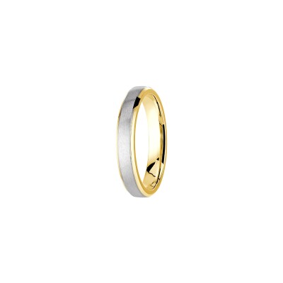 Alliance Les Essentielles Nagano en or jaune et or blanc, largeur 4mm