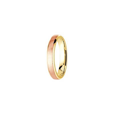 Alliance Les Essentielles Nagano en or jaune et or rose, largeur 4mm