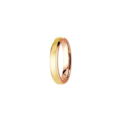 Alliance Les Essentielles Nagano en or rose et or jaune, largeur 4mm
