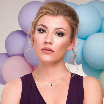 Collier Spark Birthday Stone en argent plaqué platine et cristaux