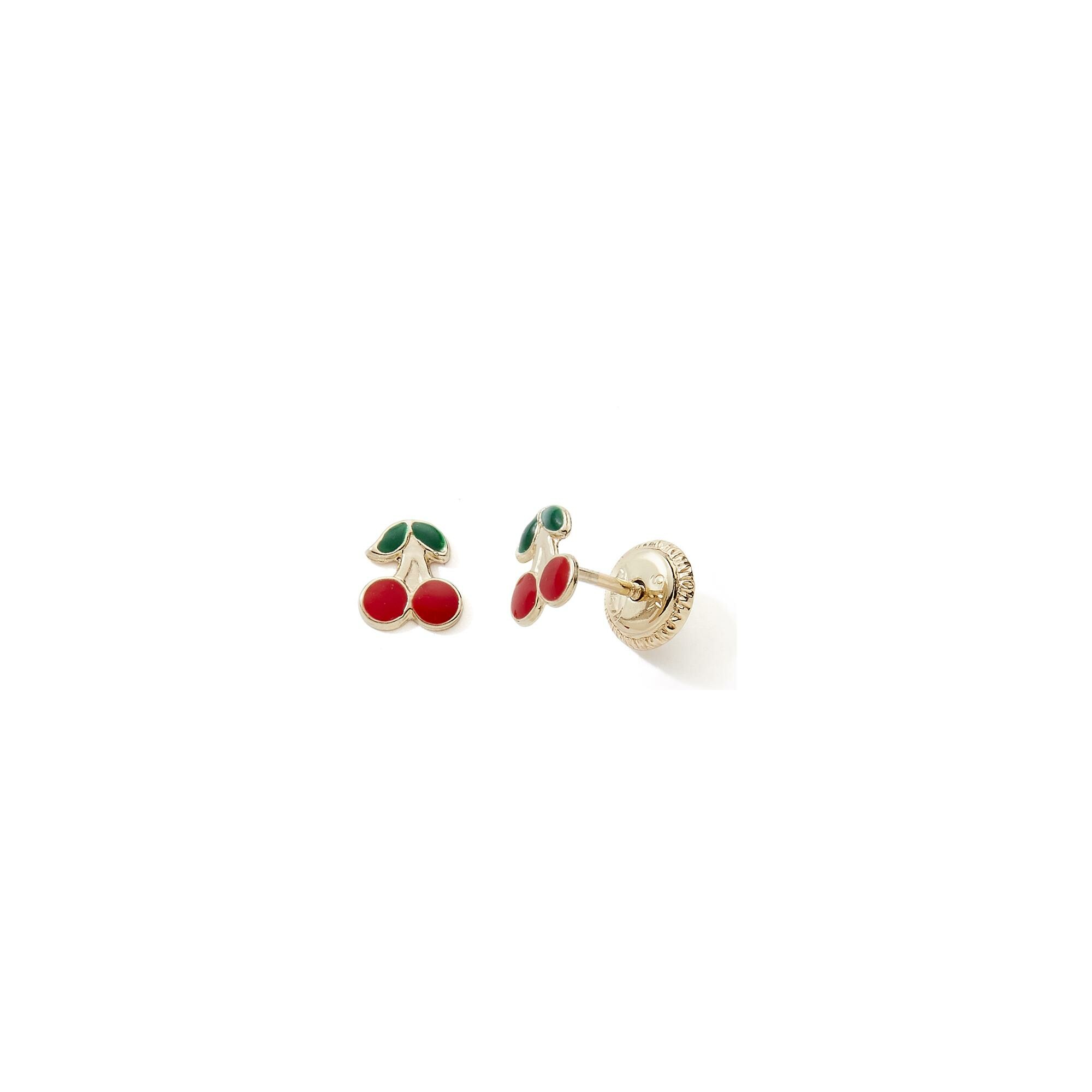 Boucles D'oreilles Pendantes Plaqué Or Jaune - Lames Laquées Rouge Avec Zirconiums