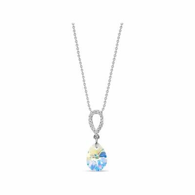 Collier Spark Pear Drop en argent plaqué platine et cristaux