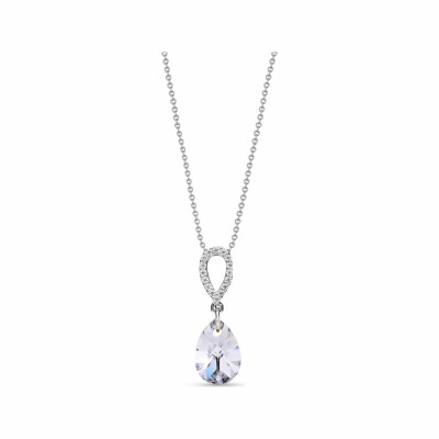 Collier Spark Pear Drop en argent plaqué platine et cristaux