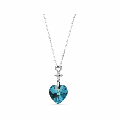 Collier Spark Petite Heart en argent plaqué platine et cristaux