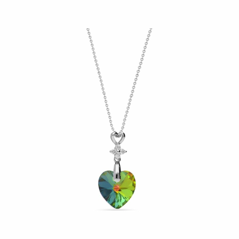 Collier Spark Petite Heart en argent plaqué platine et cristaux