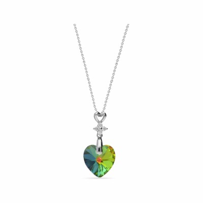 Collier Spark Petite Heart en argent plaqué platine et cristaux