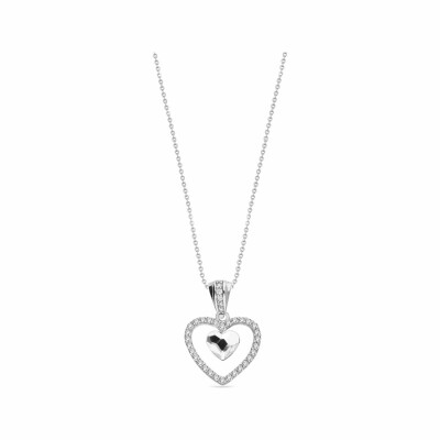 Collier Spark Amour en argent plaqué platine et cristaux