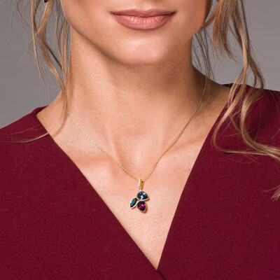 Collier Spark Arcadia en argent plaqué or jaune et cristaux