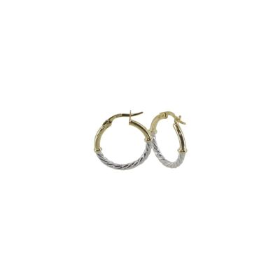 Boucles d'oreilles créoles Art de la créole en or jaune, or blanc et or rose
