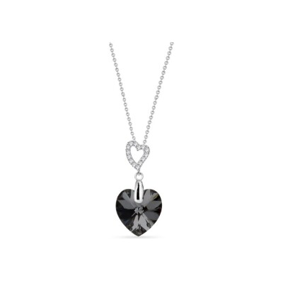 Collier Spark Amore en argent plaqué platine et cristaux