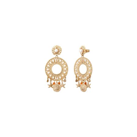 Boucles d'oreilles pendantes Satellite en métal doré à l'or jaune 14ct