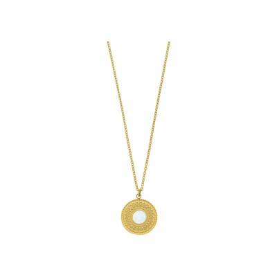 Collier N°3 Bijoux en acier doré et nacre
