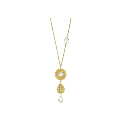 Collier N°3 Bijoux en acier doré et nacre