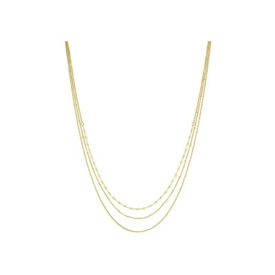 Collier N°3 Bijoux en acier doré et perles