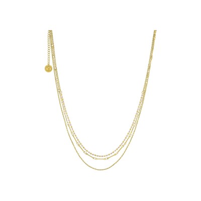Collier N°3 Bijoux en acier doré et perles