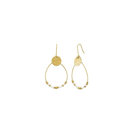 Boucles d'oreilles N°3 Bijoux en acier doré et perles de verre