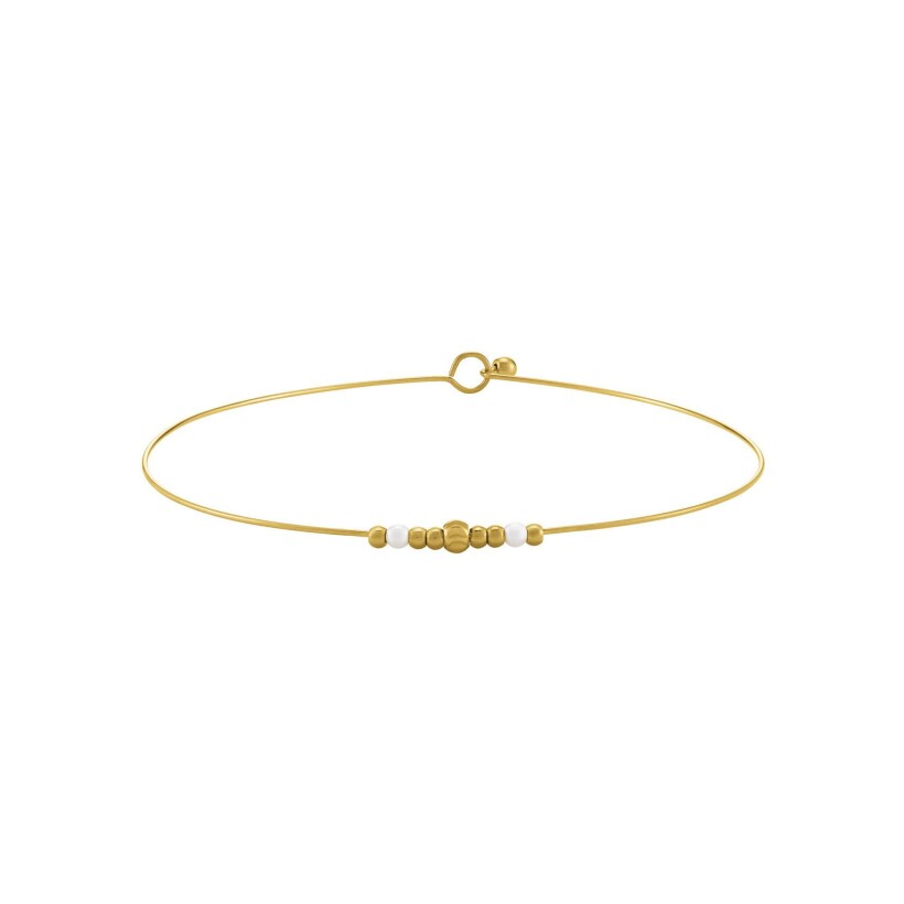 Bracelet N°3 Bijoux en acier doré et perles de verre