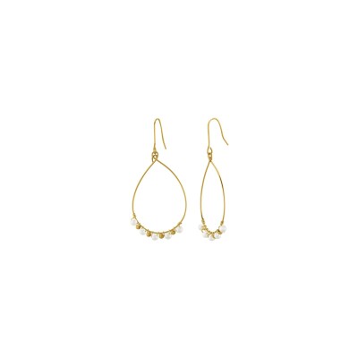 Boucles d'oreilles N°3 Bijoux en acier doré et perles de verre