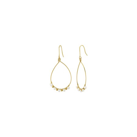 Boucles d'oreilles N°3 Bijoux en acier doré et perles de verre