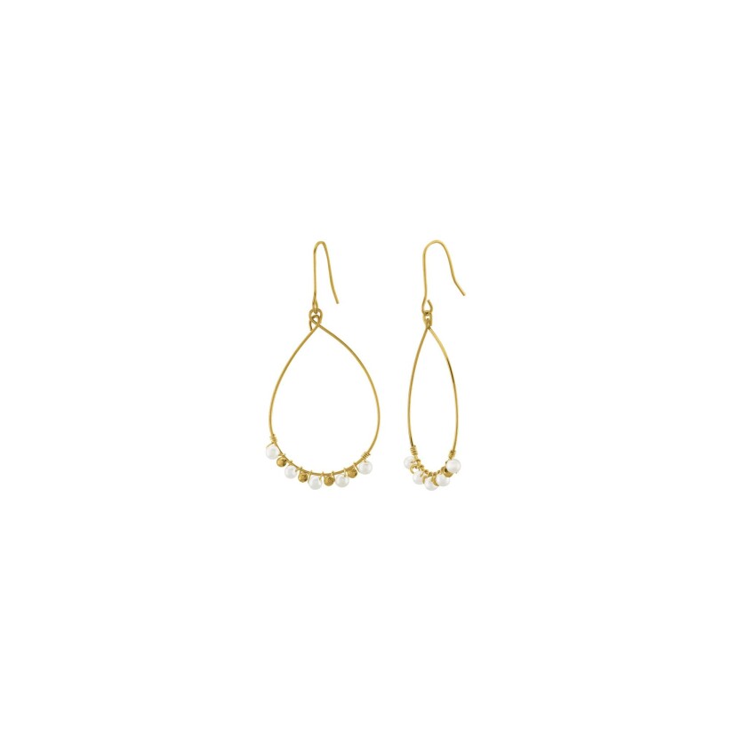 Boucles d'oreilles N°3 Bijoux en acier doré et perles de verre