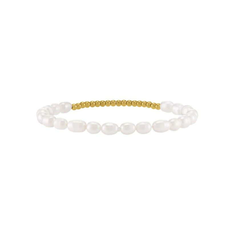 Bracelet N°3 Bijoux en acier doré et perles d'eau douce