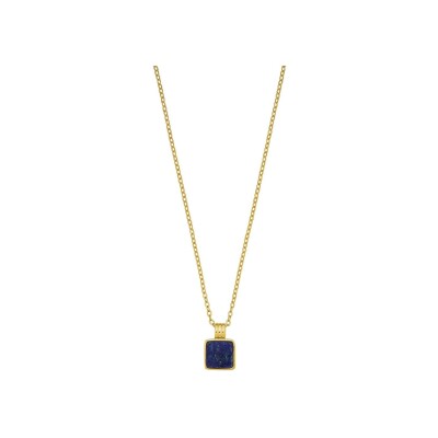 Collier N°3 Bijoux en acier doré et lapis lazuli