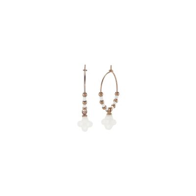 Boucles d'oreilles N°3 Bijoux en acier, perles Miyuki et cristal