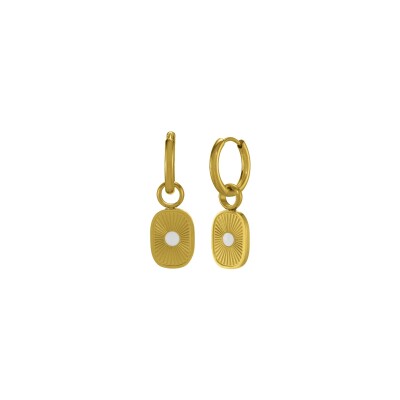 Boucles d'oreilles N°3 Bijoux en acier doré et pierres blanches