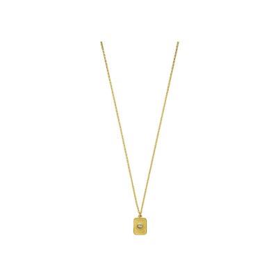 Collier N°3 Bijoux en acier doré et zircon