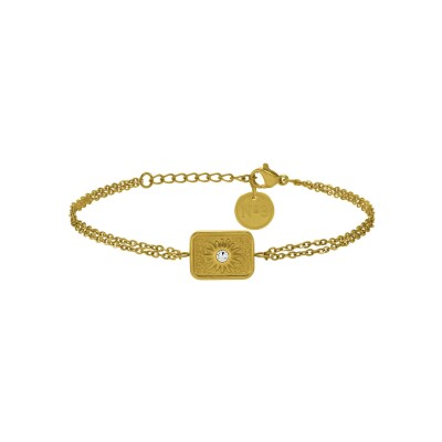Bracelet N°3 Bijoux en acier doré et zircon