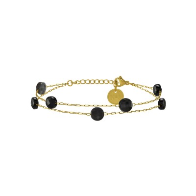 Bracelet N°3 Bijoux en acier doré et grenat