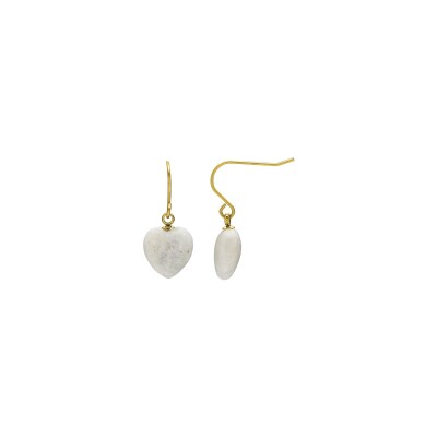 Boucles d'oreilles N°3 Bijoux en acier doré et pierre de lune