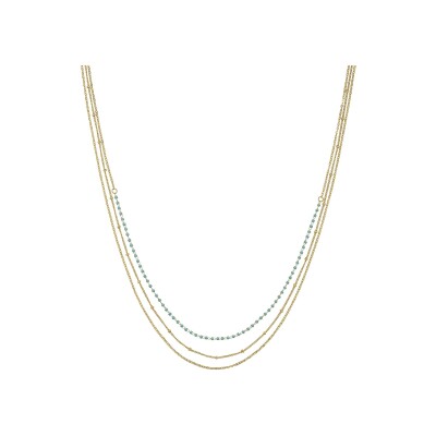 Collier N°3 Bijoux en acier doré et perles Miyuki turquoise