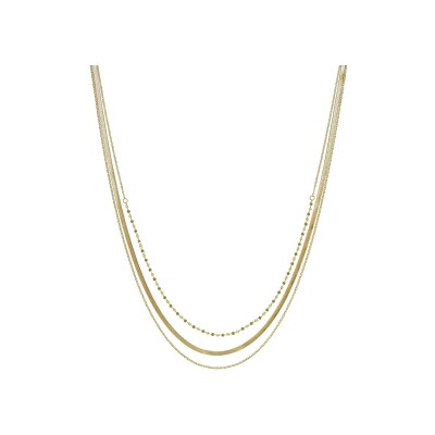 Collier N°3 Bijoux en acier doré, perles Miyuki vertes et dorées