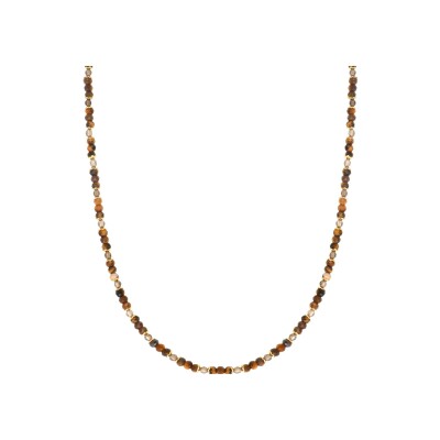 Collier N°3 Bijoux en acier doré et perles semi-précieuses