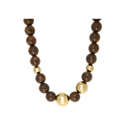 Collier N°3 Bijoux en acier doré et acrylique