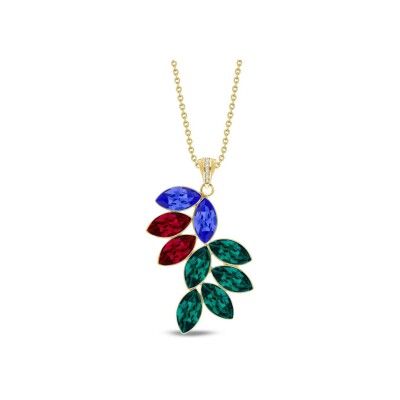 Collier Spark Bird of Paradise en argent plaqué or jaune et cristaux