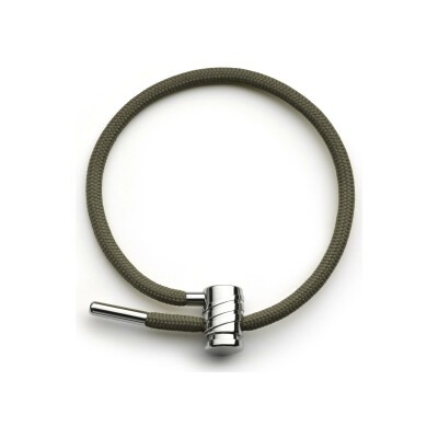 Khaki ‘Nouvel Héritage Mini Latch’ strap in titanium and fabric, size S