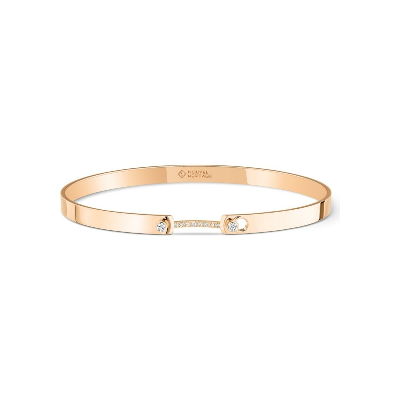 Bracelet bangle Nouvel Héritage Mood en or rose et diamants