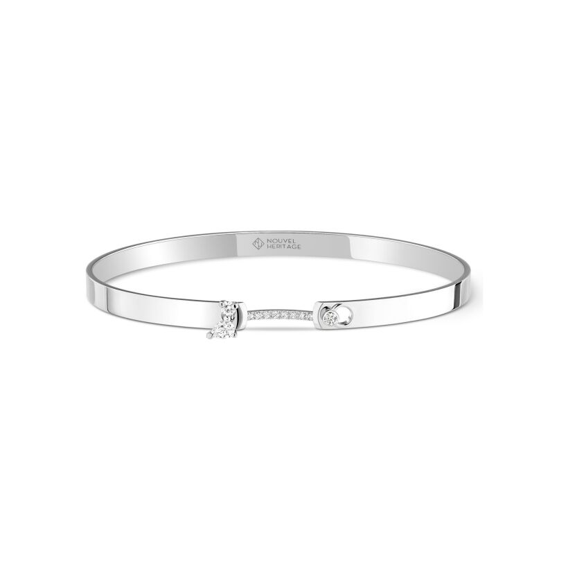 Bracelet bangle Nouvel Héritage Mood en or blanc et diamants