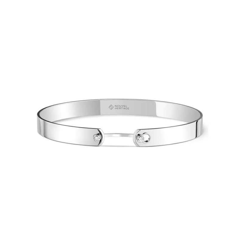 Bracelet bangle Nouvel Héritage Mood en or blanc et diamants