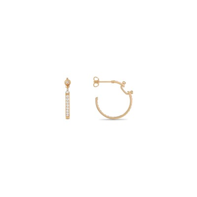 Nouvel Héritage Mood Eternity Tuxedo hoop earrings in yellow gold and diamonds