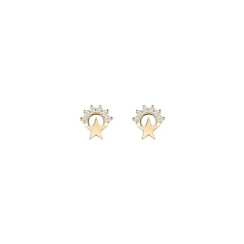 Boucles d'oreilles Nouvel Héritage Mystic en or jaune et diamants