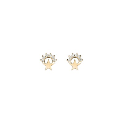 Boucles d'oreilles Nouvel Héritage Mystic en or jaune et diamants