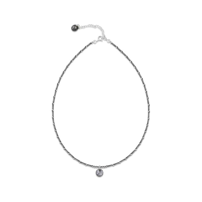 Collier Spark Marigold en argent plaqué palladium et cristaux