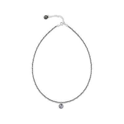 Collier Spark Marigold en argent plaqué palladium et cristaux