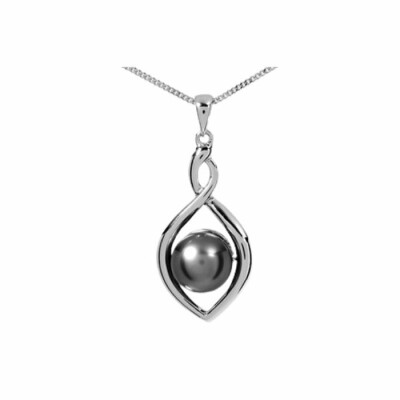 Collier Iza B en argent rhodié et perle de Tahiti