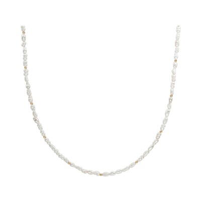 Collier Sparkling BEADED en argent plaqué or jaune et nacre