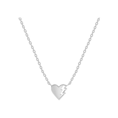 Collier Akillis cœur Love Tag en or blanc