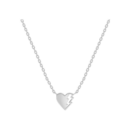 Collier Akillis cœur Love Tag en or blanc